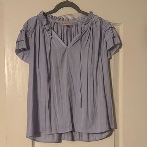 Philosophy Lavender Ruffle Sleeve Blouse